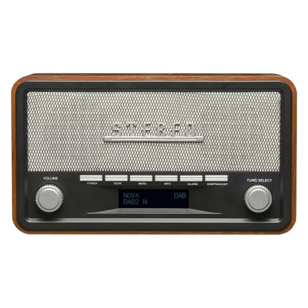 Denver retroradio DAB+ / FM, Bluetooth 5.0, herätyskello ja puu