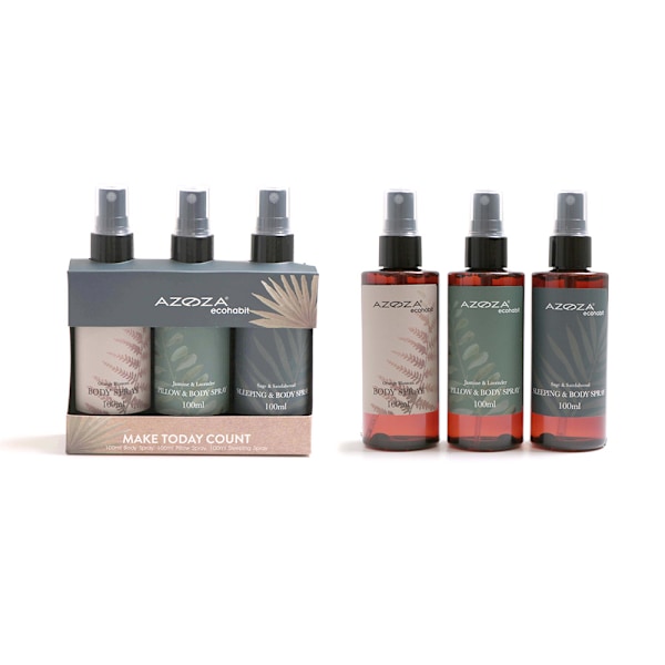 Azoza Eco aromaspray 3-pack – kroppsspray, kuddspray och sömnsp