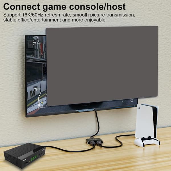 DisplayPorts-switch 16K / DisplayPort-switch 2 ind 1 ud / DP-sw