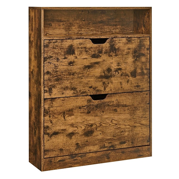 Skoskab med vendbare døre og åbent rum 80 x 24 x 102 cm - Rusti