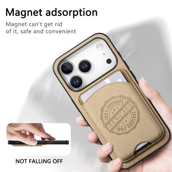 Magnetisk mobiletui i kunstlæder med kortholder til iPhone 17 -