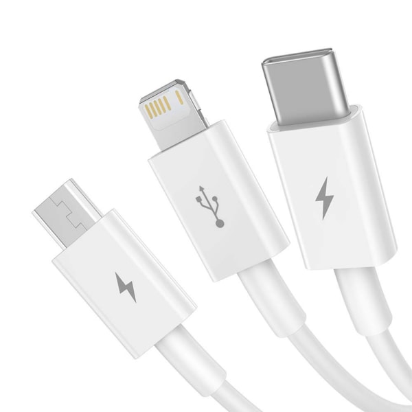 Baseus 3-i-1-laddkabel USB - Lightning + USB-C + microUSB 1,5 m