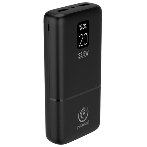 Rebeltec P20 Powerbank 22,5W 20000mAh - Musta