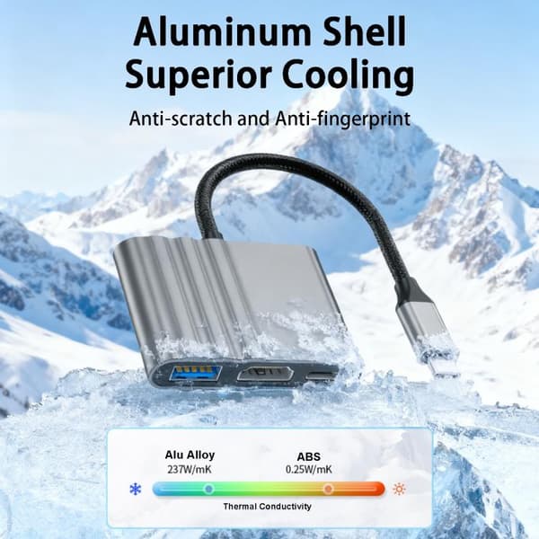 3i1 USB-C-adapter för laddning och bildöverföring