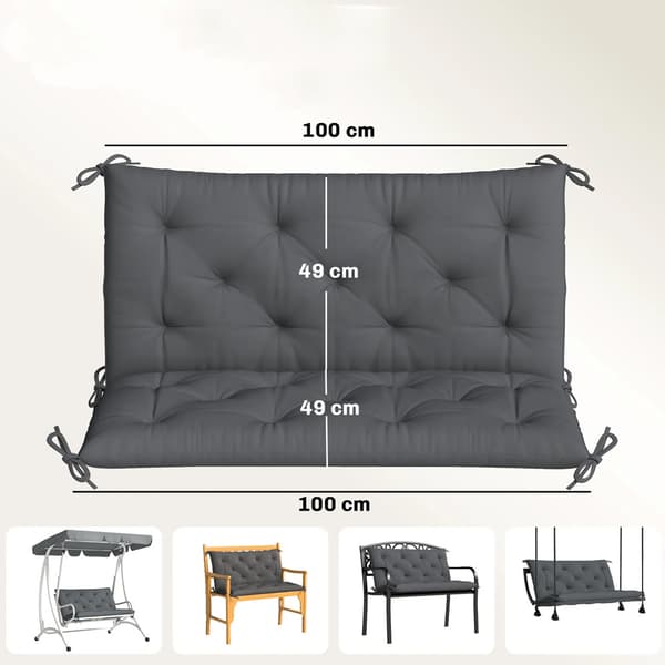 Dyna för 2 till trädgårdsmöbler 100cm - Mörkgrå / sittdyna med