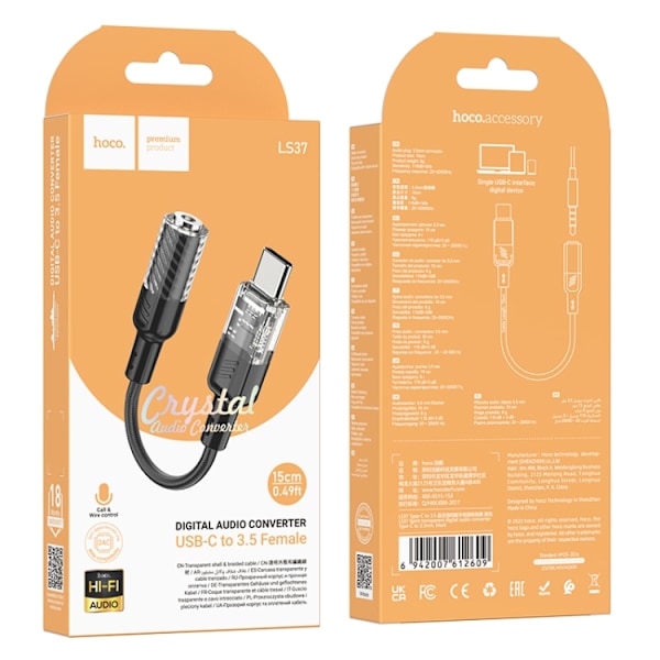 Ljudadapter USB-C till 3,5 mm kontakt med mikrofonstöd