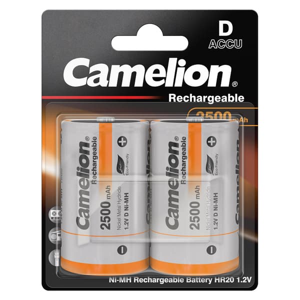 Camelion Ni-MH HR20 D uppladdningsbara batterier 2500mAh 1,2V 2