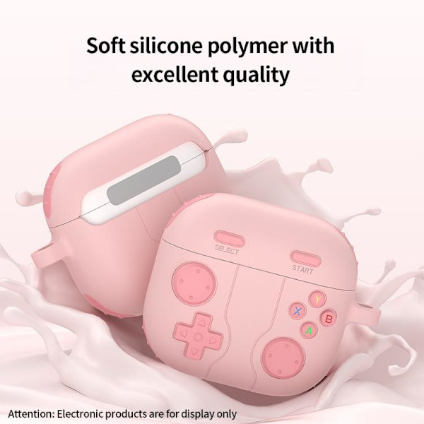 Silikonecover i game controller-design til AirPods 4 – Pink