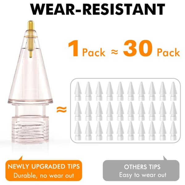 Ersättningsspetsar 1,95mm till Apple Pencil 1 & 2 – 4-pack