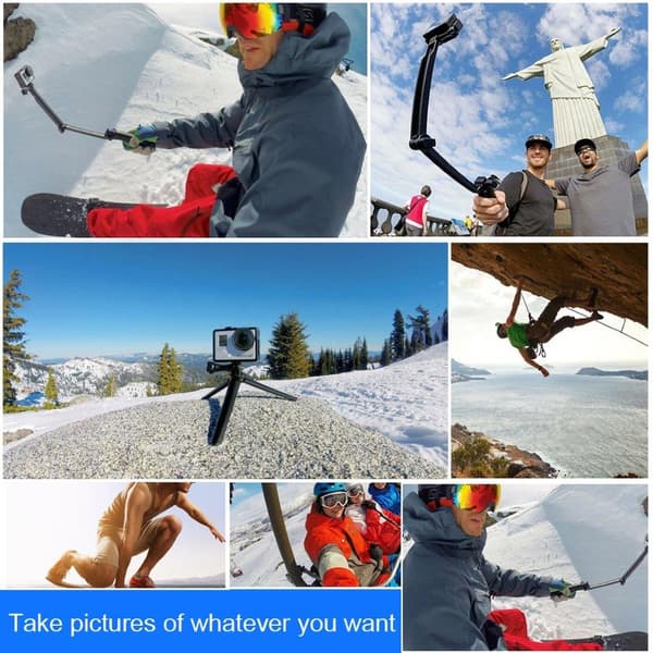 3-vägs selfie stick och stativ för GoPro HERO