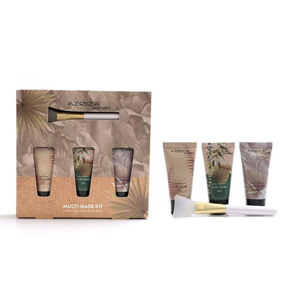Azoza Eco kit med ansiktsmasker – 3 x 50 ml med appliceringsbor
