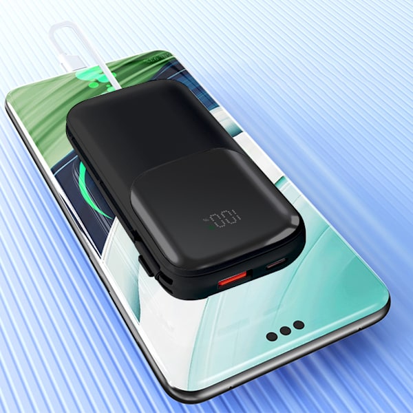 Mini powerbank 10000mAh med hurtig opladning og høj kapacitet