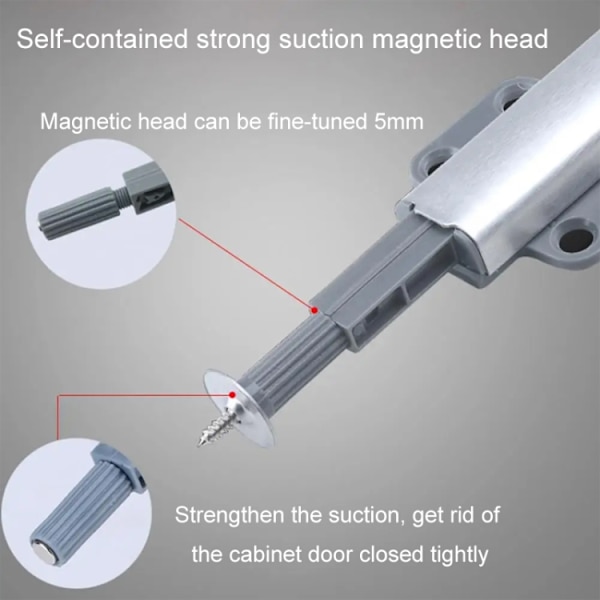 Magnetiske push/open-fittings med rustfrit stål og justerbart m