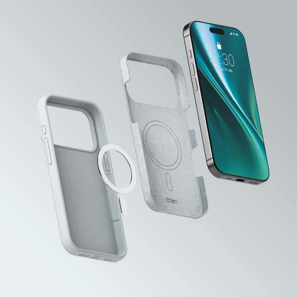 Etteri silikone MagSafe-etui til iPhone 17/18 Pro Max – Sølv /