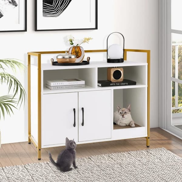 Kattmöbel med hyllor och klösbräda / kattskåp / kattmöbel dold