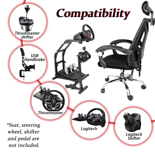 Racingstativ för ratt & pedaler - Thrustmaster / Logitech kompa