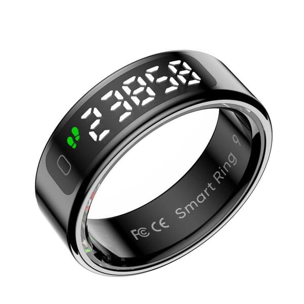 Smart ring strl 9 med sömn- och pulsövervakning - Svart