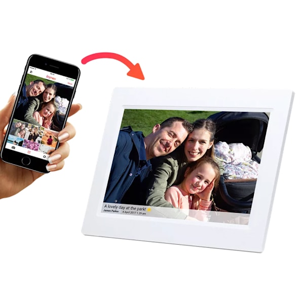 DENVER 10,1" smart fotoramme med berøringsskærm og Wi-Fi-unders