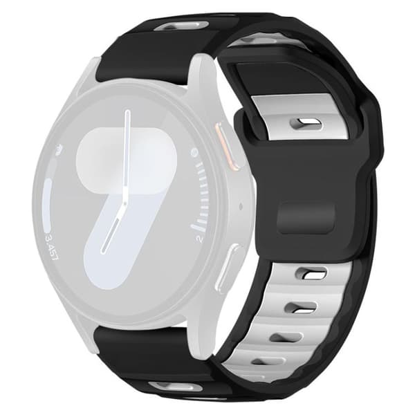 Silikonerem til Samsung Galaxy Watch7 / FE / 6 / 5 / 4 – Sort/H
