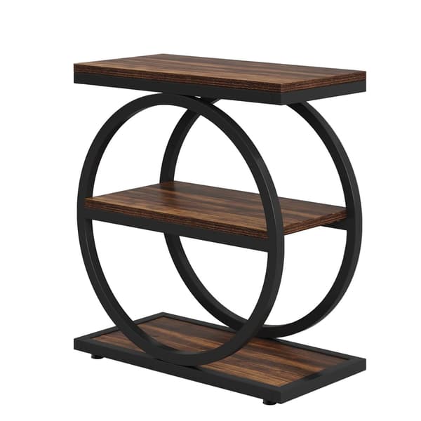 Sidebord med 3 hylder / Kompakt sidebord med opbevaringsplads /