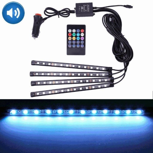 LED-strip til biler - 48 LED'er med RGB og fjernbetjening