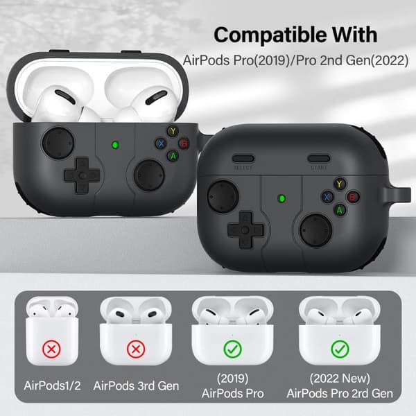 Silikonfodral i spelkontroll-design till AirPods Pro – Grå