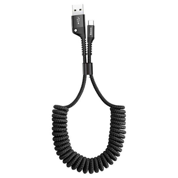 USB til USB-C 2A-kabel med fjederdesign - 1 m