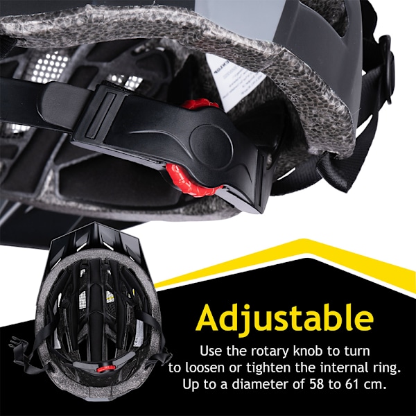Dunlop pyöräilykypärä LED-valolla 58-61cm