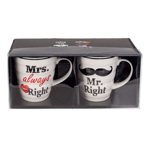 Porslinsmugg - Mr Right & Mrs Always Right