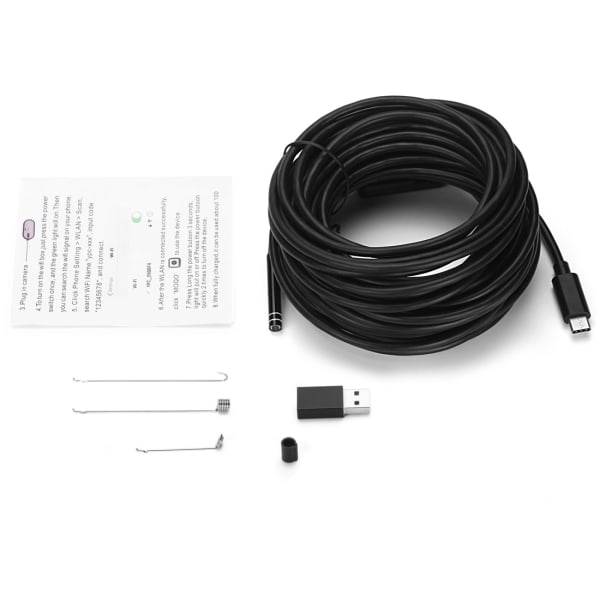USB Typ-C inspektionskamera med 7 mm sensor och 10 meter kabel