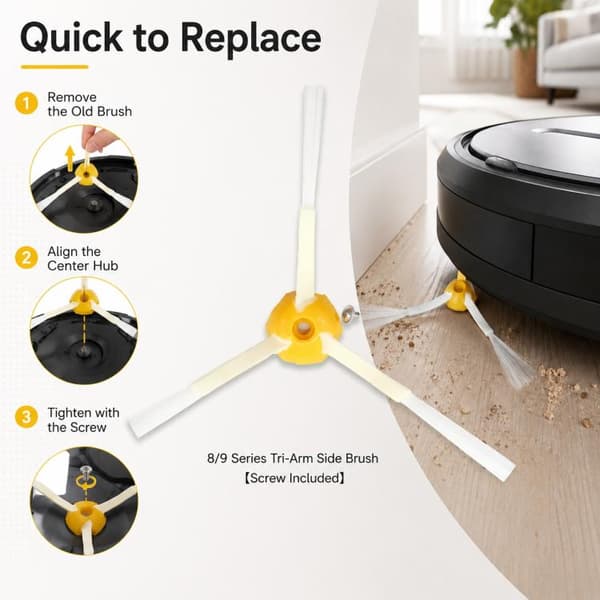 Sidoborste 3-armad till iRobot Roomba 800/900-serien / Kantbors