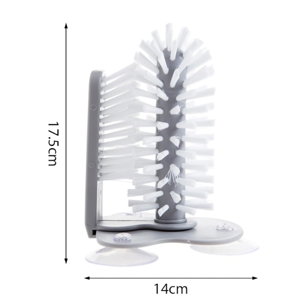 Diskborste med sugkoppar 2-delar - För glas