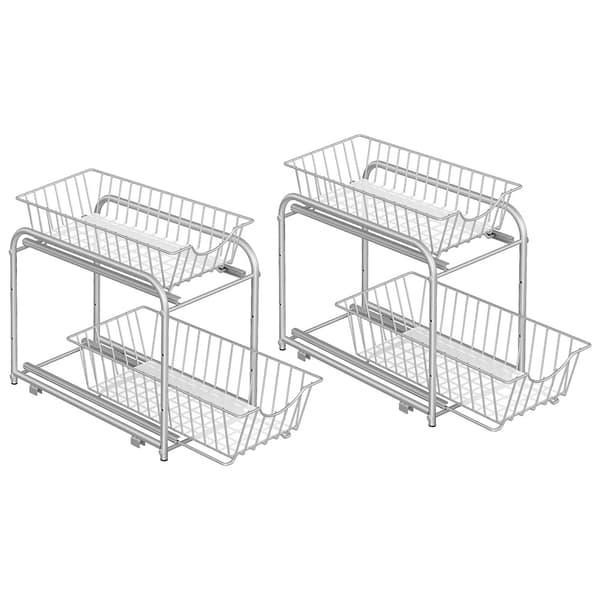 Diskbänksförvaring 2-pack / utdragbar skåpförvaring / köksförva