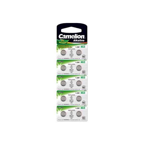 Camelion AG3 / 384 / 392 / LR41 Knapcellebatteri 10-pak