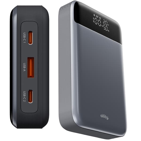 Allity Powerbank 19200 mAh 130W PD/QC til bærbar computer og mo