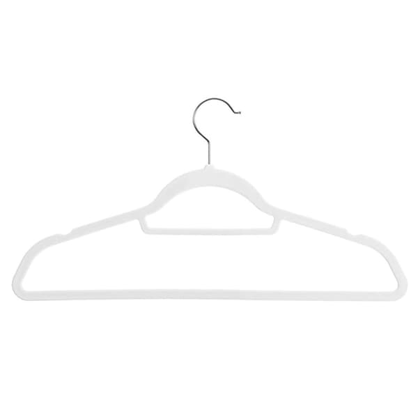 Valkoiset samettiset ripustimet 20-pack