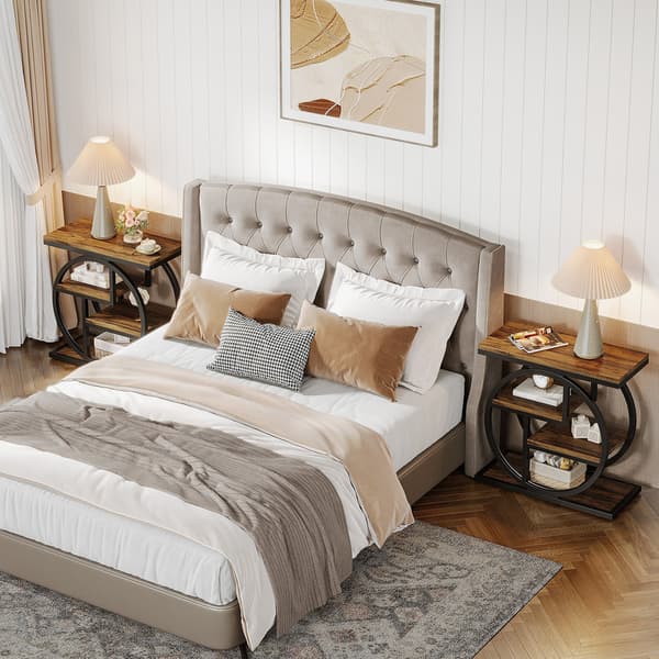 Smalt sidebord 65×30×65 cm / aflastningsbord med 4 hylder / opb