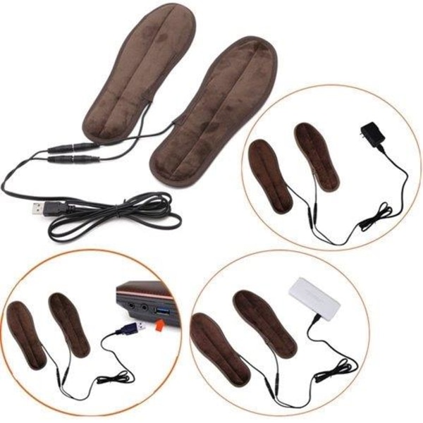 Lämmittävät pohjalliset / sähkölämmitteiset kenkäpohjat USB-lii