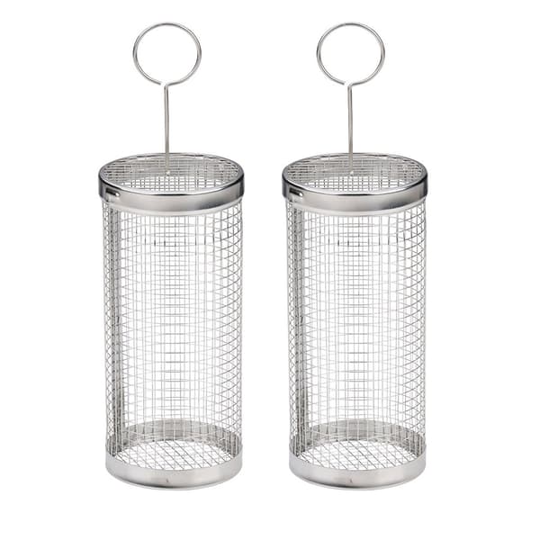 Grillkorgar 2-pack / grillrör i rostfritt stål / BBQ-grillkorg