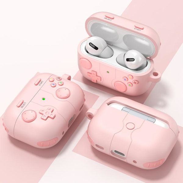 Silikonecover i spilcontroller-design til AirPods Pro – Pink
