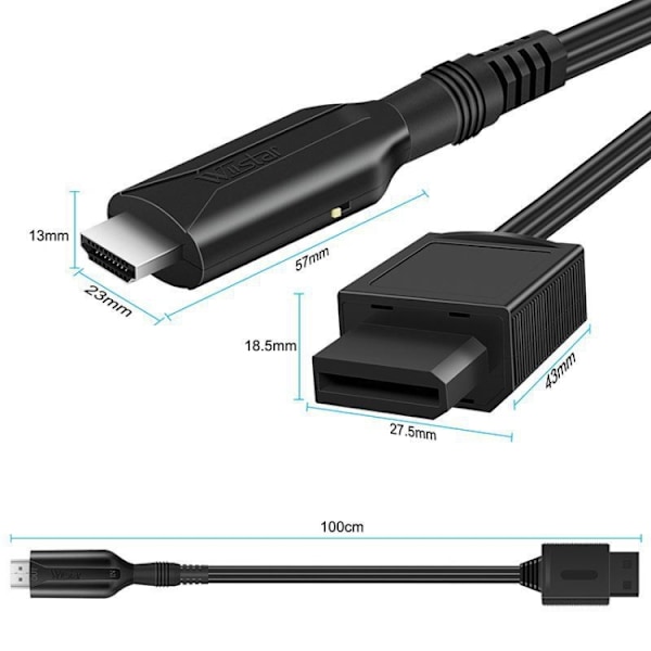 Adapterkabel kompatibelt med Nintendo Wii til HDMI 1m 1080P