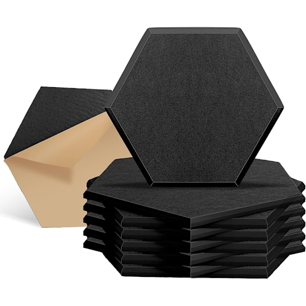 Ljuddämpande hexagonpaneler i polyester, 12-pack