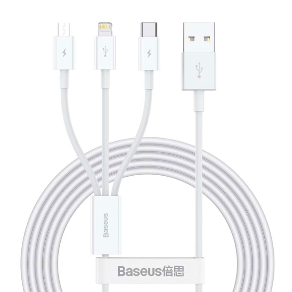 Baseus 3-i-1-ladekabel USB - Lightning + USB-C + MicroUSB 1,5 m