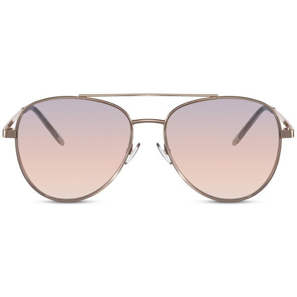 Unisex Aviator-aurinkolasit – Kultainen kehys, liilat linssit,