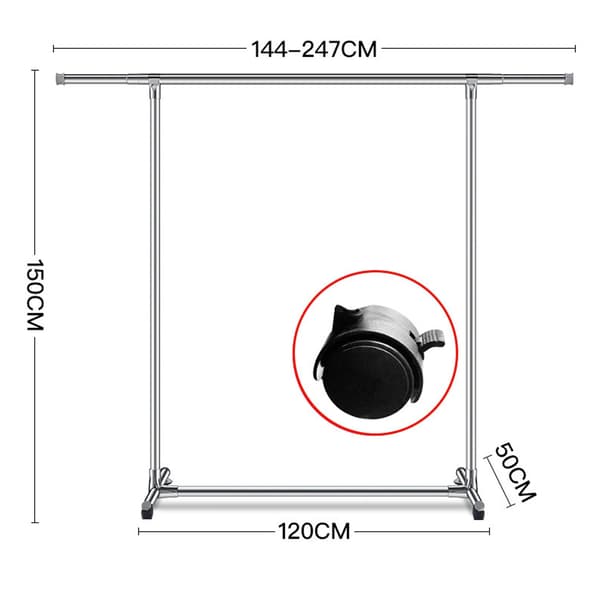 Teleskooppinen vaateteline 144 - 270 cm