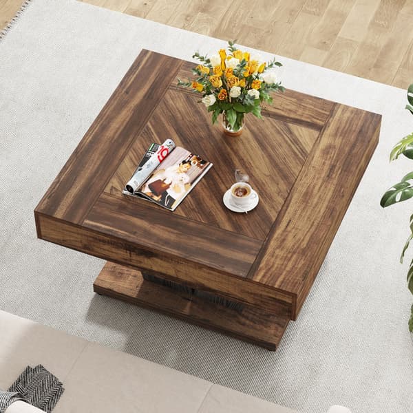 Soffbord 80 x 80 x 50 cm / fyrkantigt vardagsrumsbord / rustikb