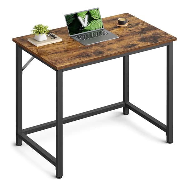 Skrivebord 80 cm – Rustik brun/Sort