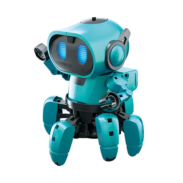 Tobbie The Robot - Blå - Interaktiv byggerobot med IR-sensor og