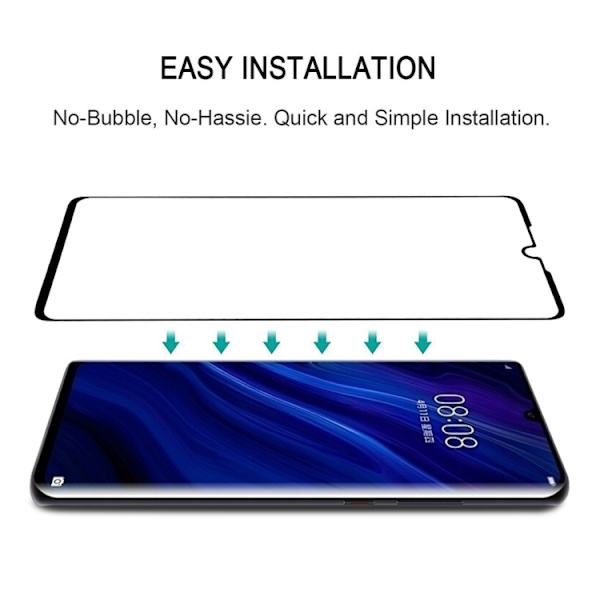 3D Fuld Skærmskåner i hærdet Glas Huawei P30 Pro
