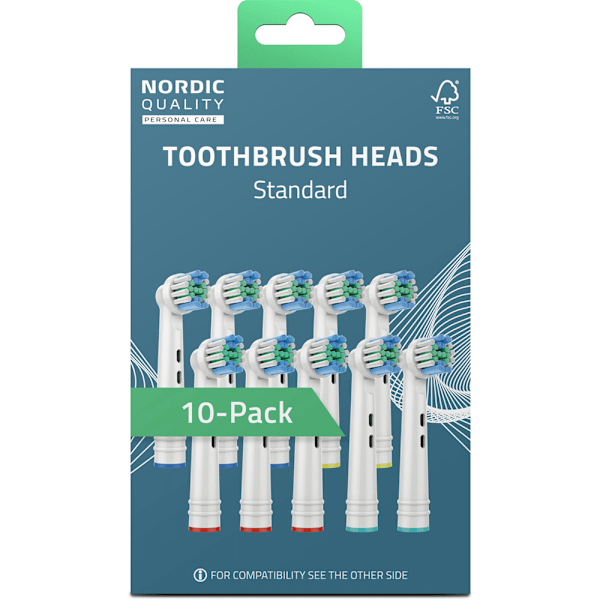 Nordic Quality Tandborsthuvud till Oral-B 10-pack